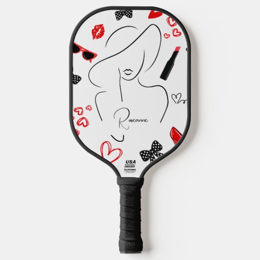 Fashionista Custom Monogram Pickleball Paddle (Voorkant)