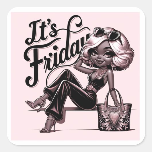 Fashionista Friday Vibes Sticker 🎀 (Devant)