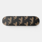 Fashionista Gold Black Glitter Tiger Pattern Skateboard (Horizontaal)