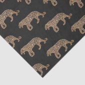 Fashionista Gold Black Glitter Tiger Pattern Tissuepapier (Detail)