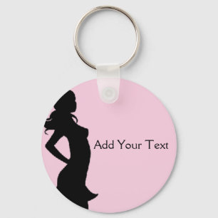 Fashionista in roze en grijs sleutelhanger