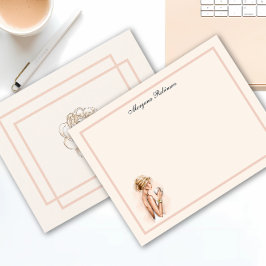 fashionista naam gepersonaliseerde flat notitiekaartje