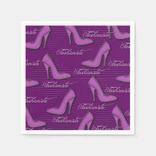 Fashionista Pink Shoes Pattern Napkins Servetten
