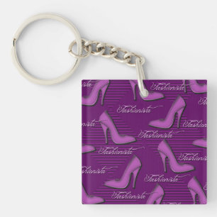 Fashionista Shoes-3-dubbelzijdig acrylhoudend Sleu Sleutelhanger