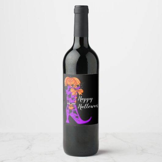 Fashionista witch Wine Label Wijn Etiket (Voorkant)