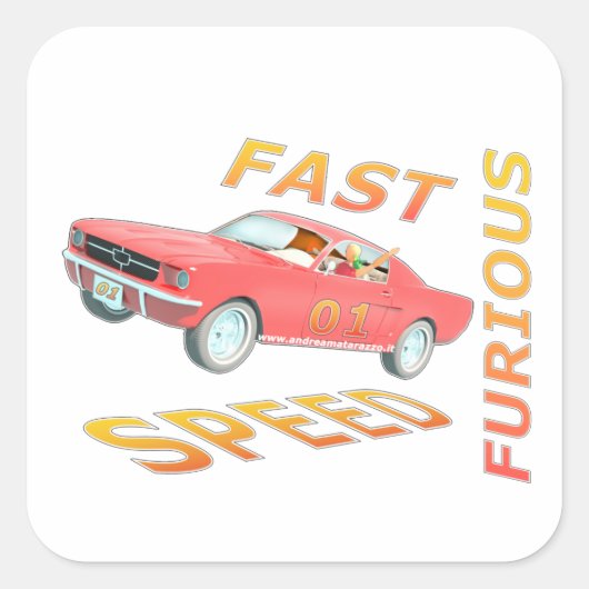 Fast and Speed Furious 01 Vierkante Sticker (Voorkant)