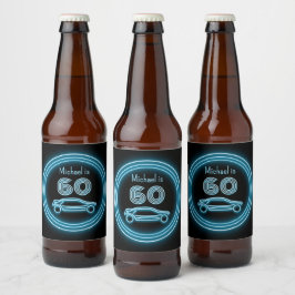 Fast Cars: autosport thema aangepaste leeftijd man Bier Etiket