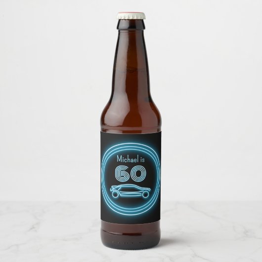 Fast Cars: autosport thema aangepaste leeftijd man Bier Etiket (Voorkant)