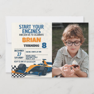 Fast Cars Verjaardag Uitnodiging met foto