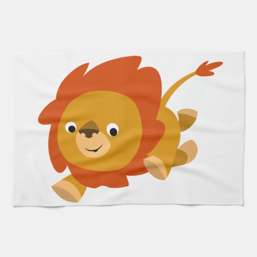 Fast Cute Cartoon Lion Kitchen Towel Theedoek (Horizontaal)
