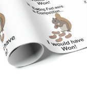 Fast Eating Squirrel Funny Quote Cadeaupapier (Rol Hoek)