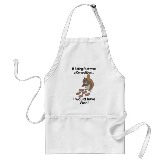 Fast Eating Squirrel Funny Quote Standaard Schort (Voorkant)