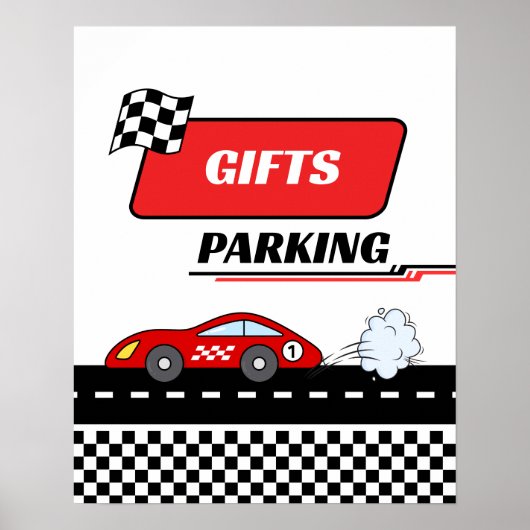 Fast een rode race auto jongen verjaardagscadeaus poster (Voorkant)