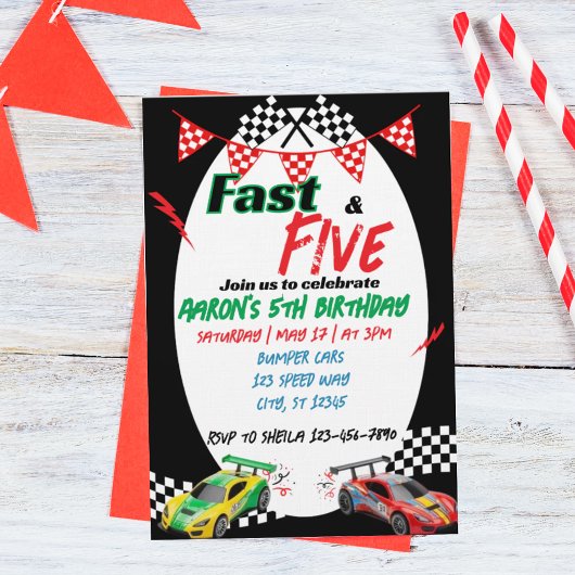 Fast & Five, Racing 5th Birthday Kaart