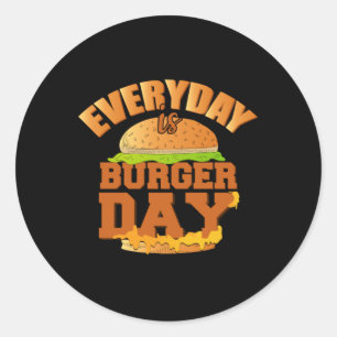 Fast Food Burger Cheese Grappig Eet Foodie cadeau  Ronde Sticker