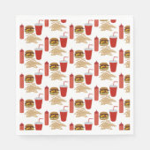 Fast Food Burger Fries Patroon BBQ Servet (Voorkant)