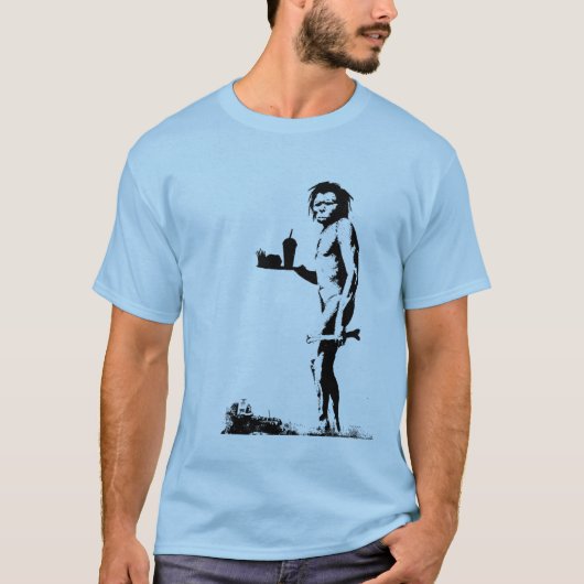 Fast Food Caveman T-shirt (Voorkant)