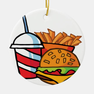 Fast Food Cheeseburger Keramisch Ornament