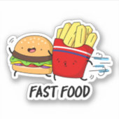 Fast food Funny Burger en Fries Pun Sticker (Voorkant)