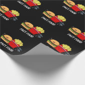 Fast Food Grappige hamburger en frietjes pun donke Cadeaupapier (Hoek)