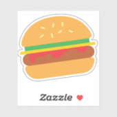 Fast Food Hamburger Die Cut Sticker Decal (Vel)