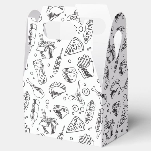 Fast Food Hamburger Fries Hot Dog Chicken Pattern Bedankdoosjes (Geopend)