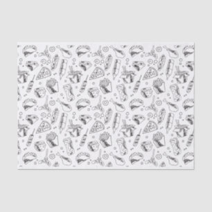 Fast Food Hamburger Fries Hot Dog Chicken Pattern Tissuepapier