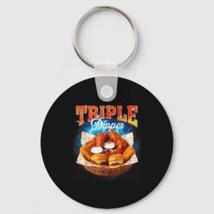 Fast Food Hamburger Kipnugget Foodie Triple A Sleutelhanger