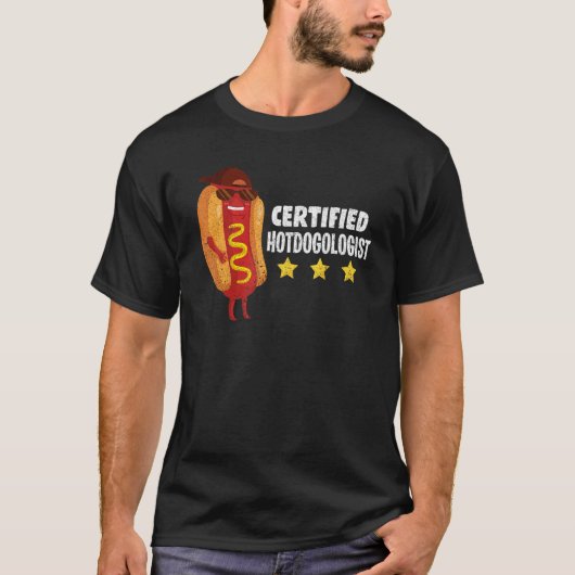 Fast Food Hotdogologist Franks Sause Hotdog T-shirt (Voorkant)