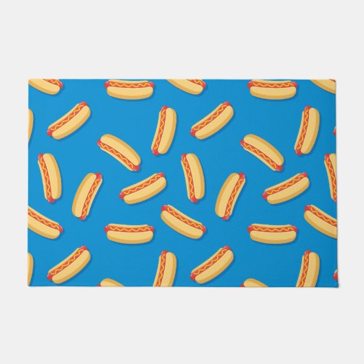 Fast Food Hotdogs Patroon Deurmat (Voorkant)
