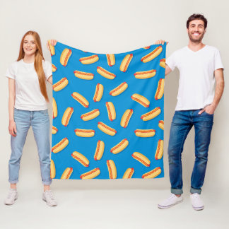 Fast Food Hotdogs Patroon Fleece Deken