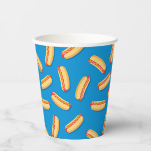 Fast Food Hotdogs Patroon Papieren Bekers