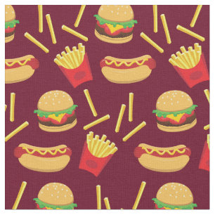Fast Food Junk Burger Fries Hot Dog Stof