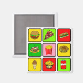 Fast Food Junkie magnet Magneet (Voorkant / Achterkant)