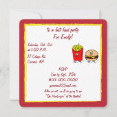 Fast Food Party-uitnodiging Kaart (Achterkant)