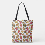 Fast Food Pattern aangepaste monogram zakken Tote Bag (Achterkant)