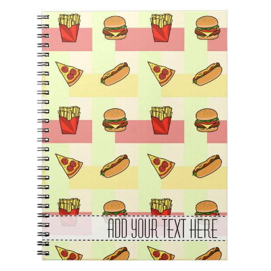 Fast Food Pattern Custom Notitieboek (Voorkant)