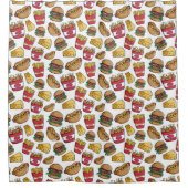 Fast Food Pattern-douchegordijn Douchegordijn (Voorkant)