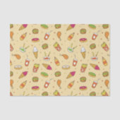 Fast Food Pattern Yellow Tissuepapier (Voorkant)
