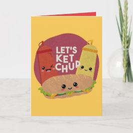 Fast Food Pun: Laten we Ketchup Notitiekaartje