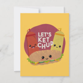 Fast Food Pun: Laten we Ketchup Notitiekaartje