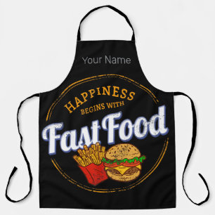 Fast Food Retro Fries Snack hamburger ontwerp Schort