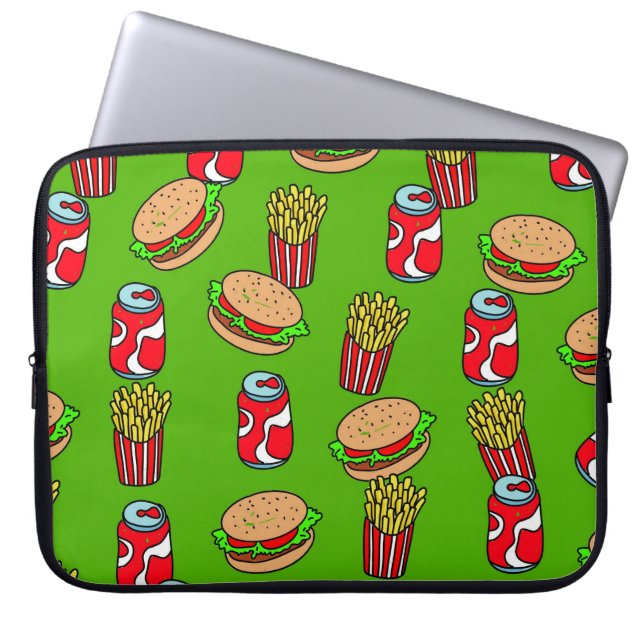 Fast Food Wallpaper Laptop Sleeve (Voorkant)