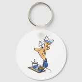 Fast Food Worker Sleutelhanger (Achterkant)