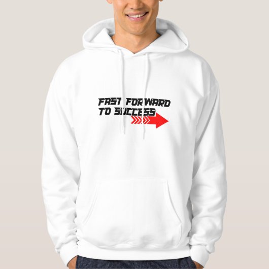 Fast Forward – Bold Red Motivation Quote Design Hoodie (Voorkant)