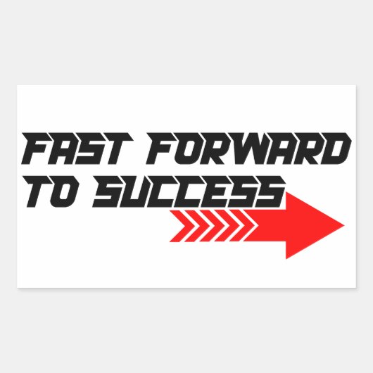Fast Forward – Bold Red Motivation Quote Design Rechthoekige Sticker (Voorkant)