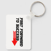 Fast Forward – Bold Red Motivation Quote Design Sleutelhanger (Achterkant)