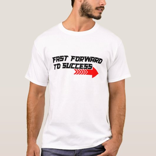 Fast Forward – Bold Red Motivation Quote Design T-shirt (Voorkant)