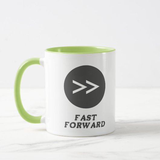 Fast Forward Button Lime Green Mok (Links)