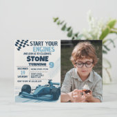 Fast & Fun Bewerkbare Party Kaart met foto (Staand voorkant)